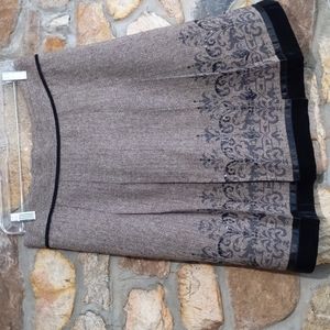 Ann Taylor LOFT Wool Blend Herringbone A-Line Skirt